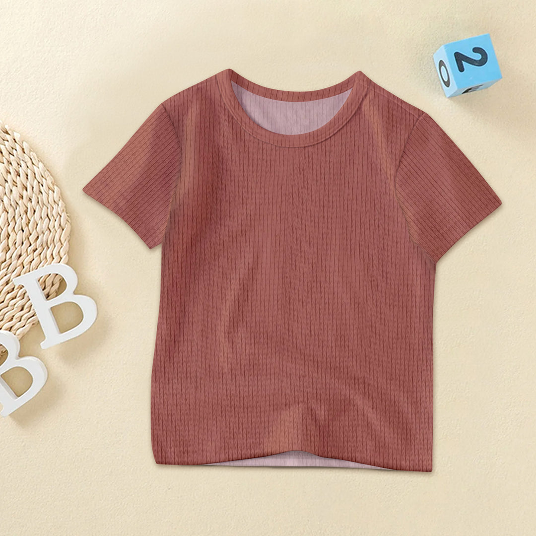 Reddish Brown Ribbed Bamboo Baby Clothing – Warm and Gentle