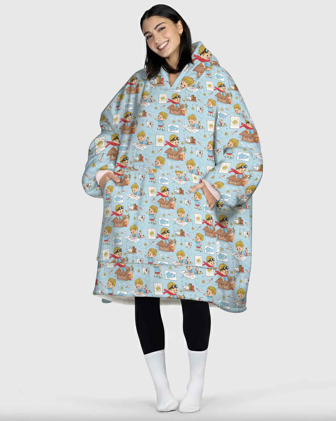 Tiny Explorer Tales Bamboo Blanket Hoodie