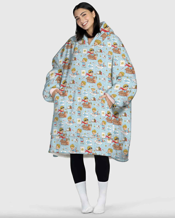 Tiny Explorer Tales Bamboo Blanket Hoodie