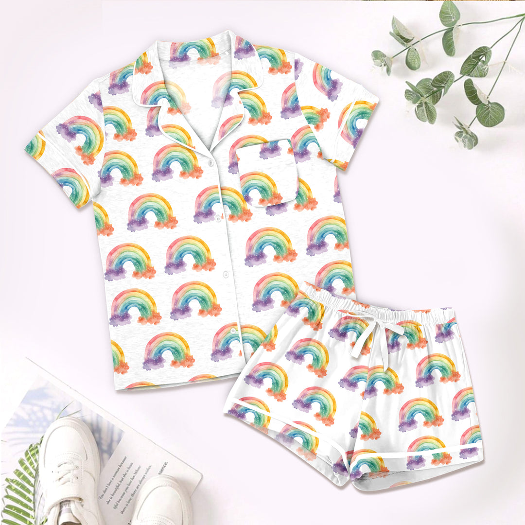 Rainbow Floral Bamboo Outfit for Kids – Soft and Vibrant