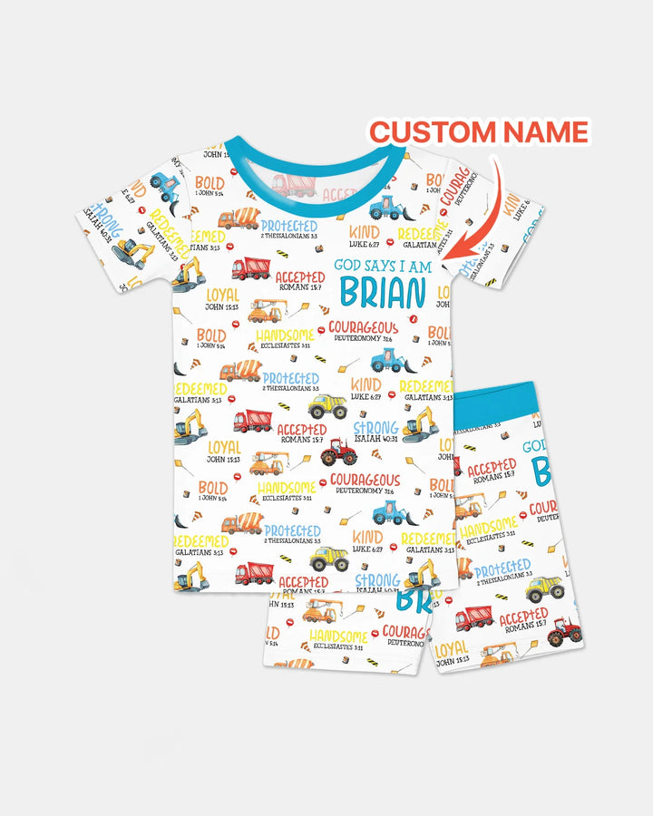 Zweiteiliges Pyjama-Set mit kurzen Ärmeln und Shorts im Sommer-Design