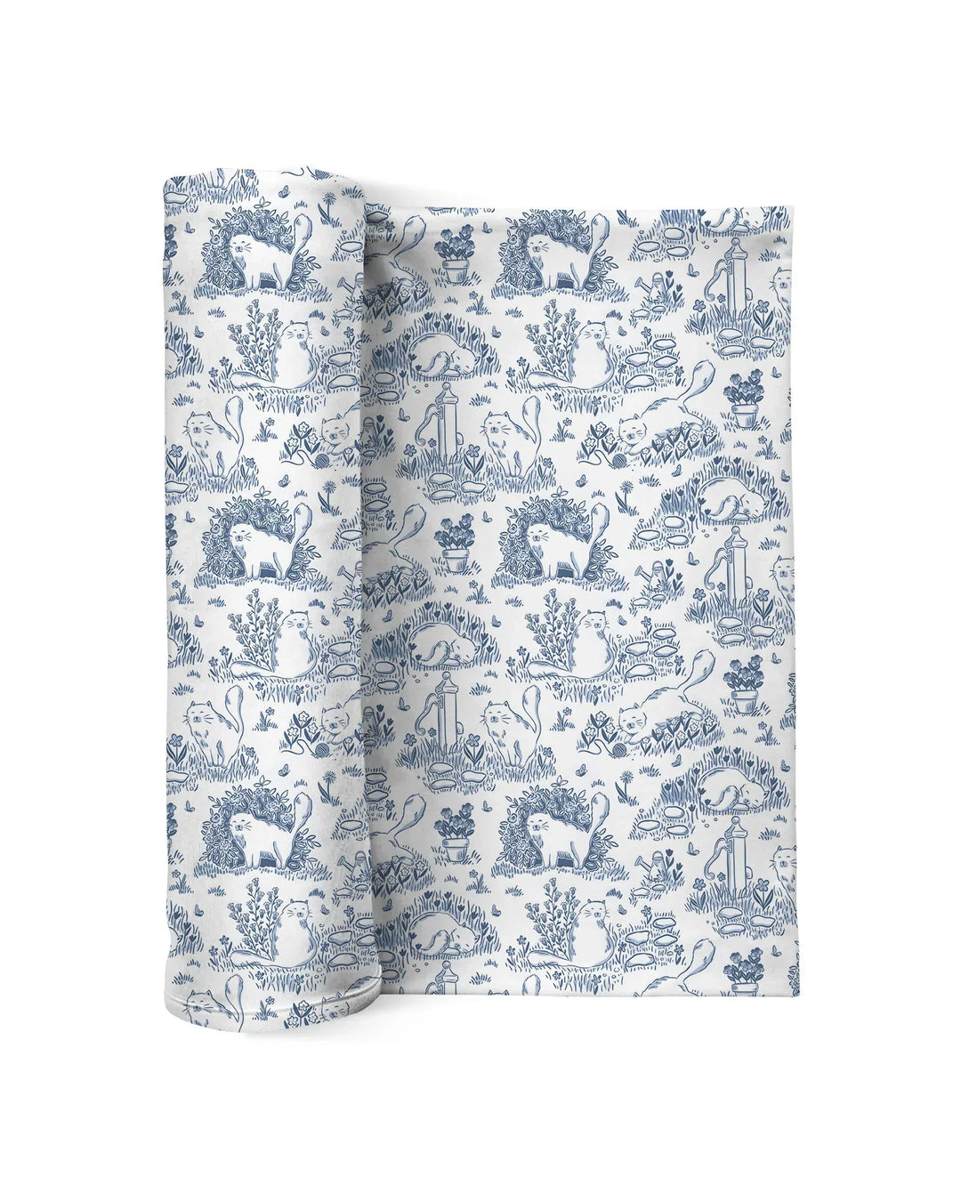 Toile Cats swaddle blanket