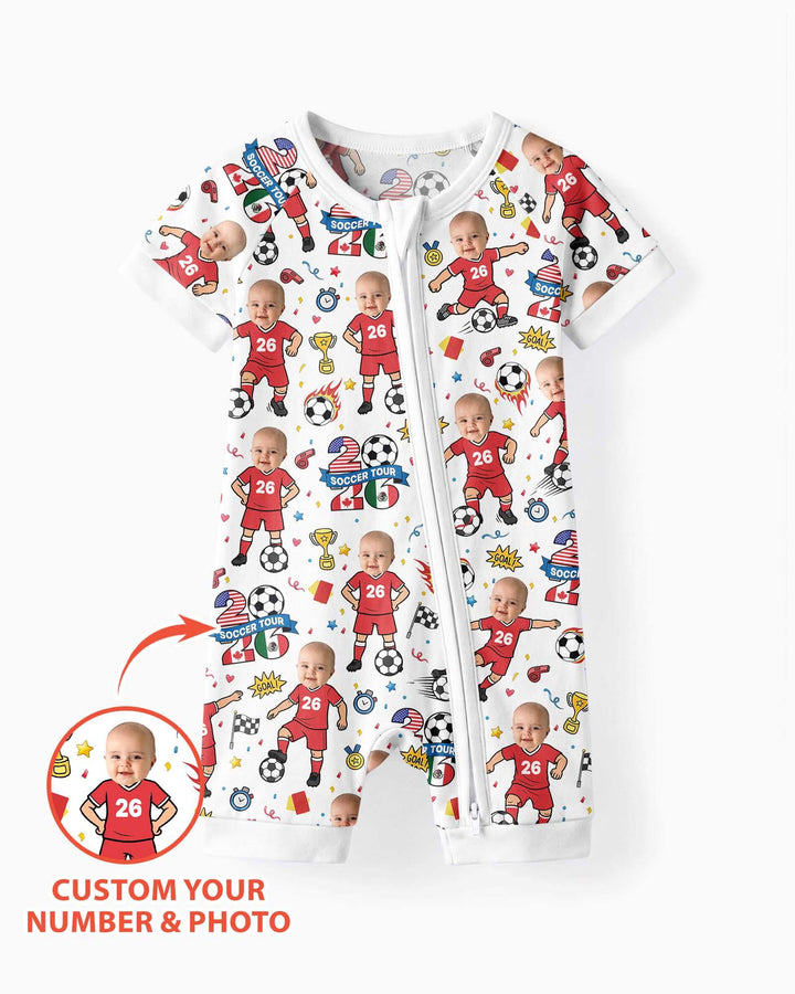 Plantilla PERSONALIZADA de Bambú Pijama Corto con Cremallera