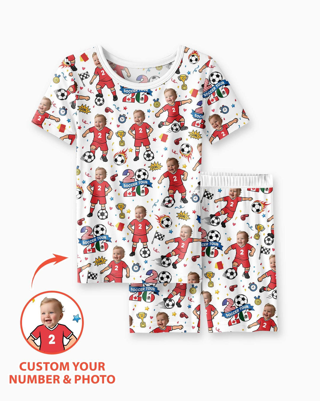 Soccer Tour 2026 Best Player Bamboo Two Piece Short Sleeve Shorts Pajama Set
