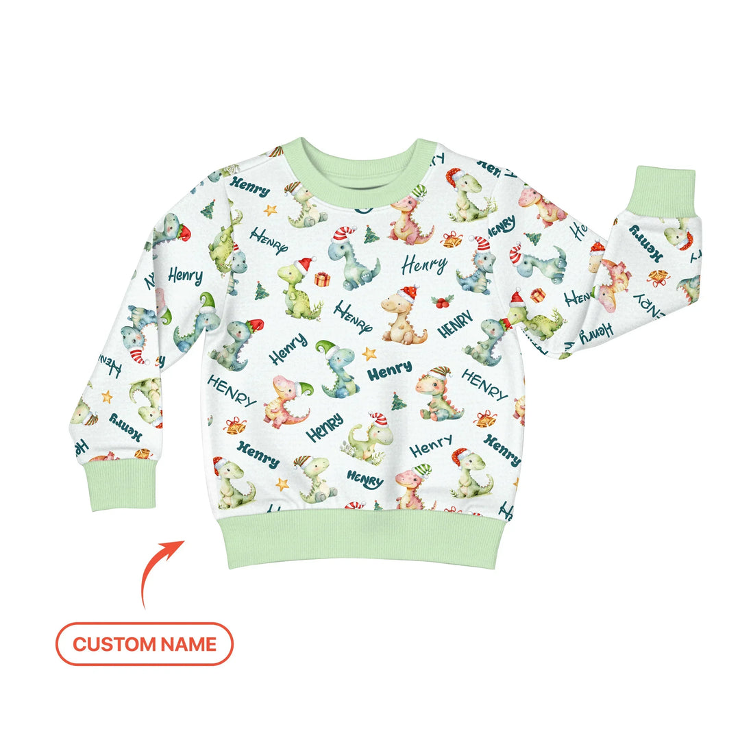 Dinosaur Custom Name Crewneck Sweatshirt