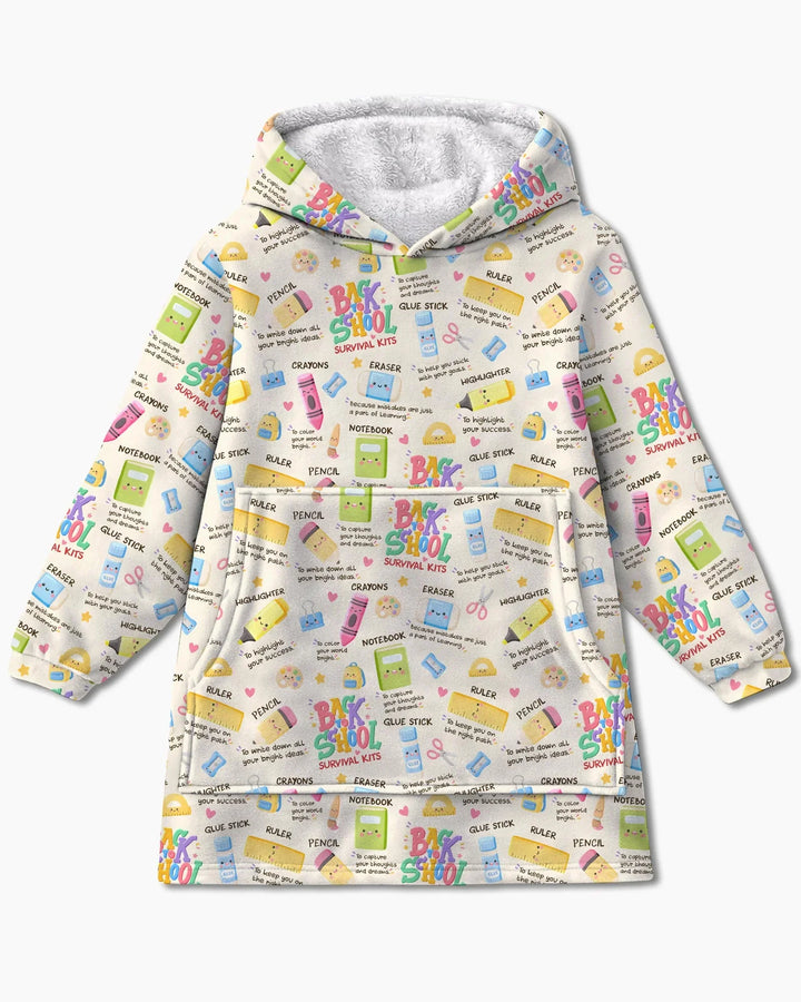 Back To School Survival Kit Bamboo Blanket Hoodie