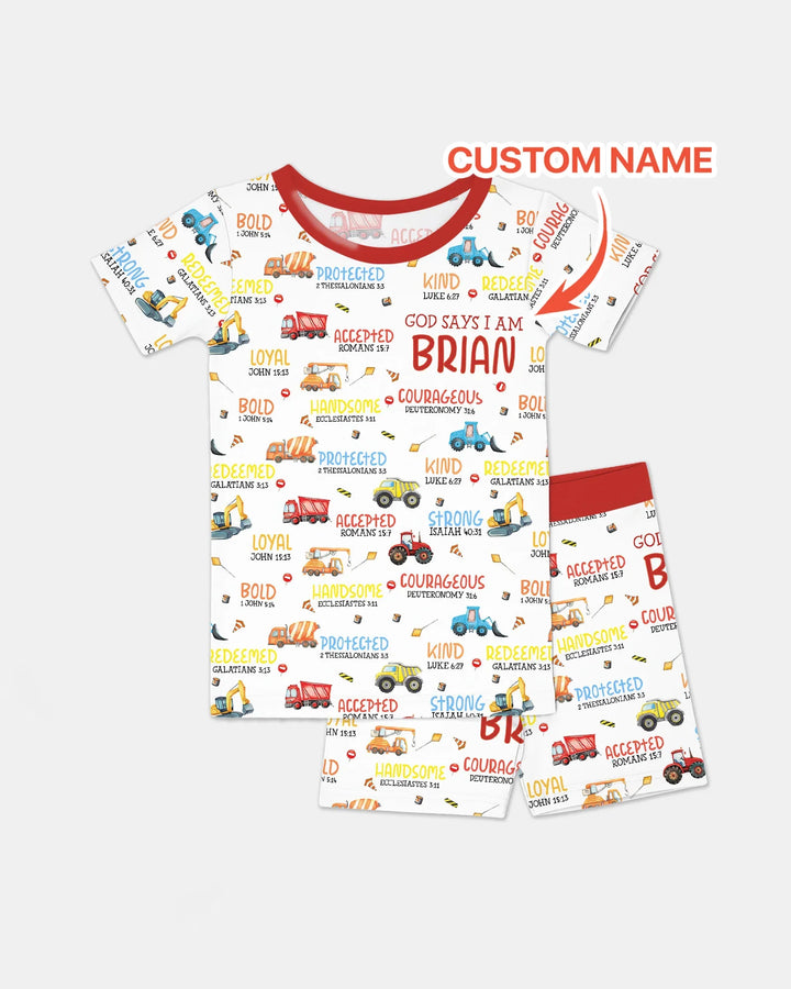 Zweiteiliges Pyjama-Set mit kurzen Ärmeln und Shorts im Sommer-Design