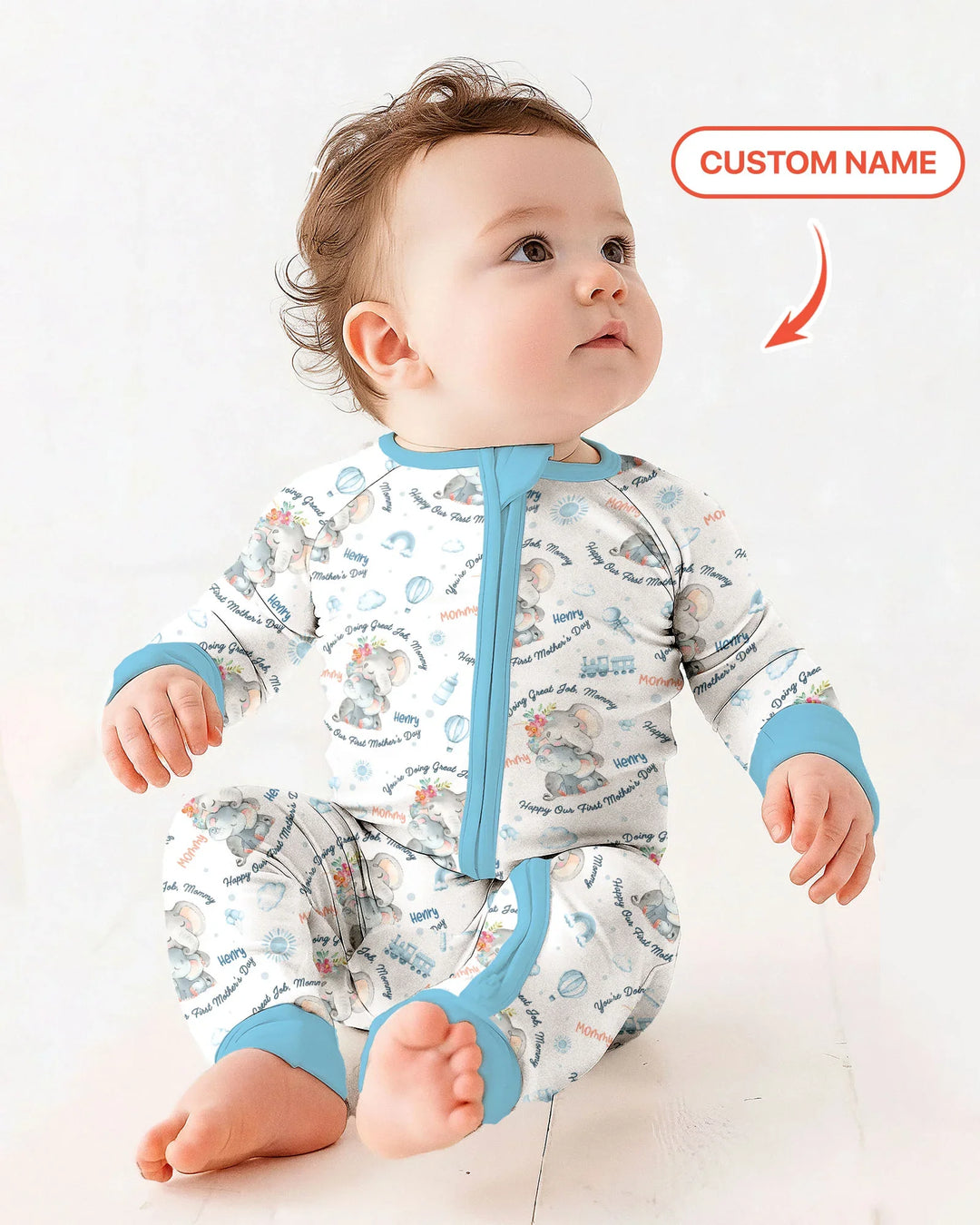 Gerippte Babykleidung mit individuellem Foto - Weich &amp; Skizzenhaft