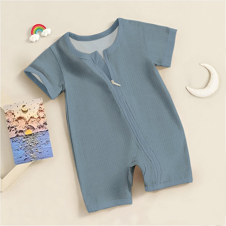 Slate Ribbed Bamboo Fabric Baby Clothing - Soft & Stretchy