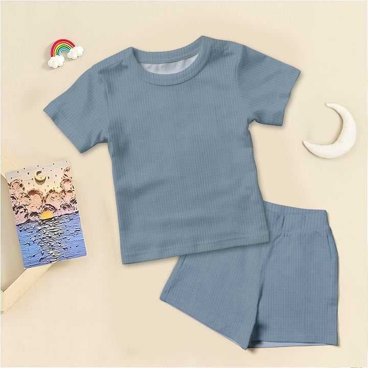 Slate Ribbed Bamboo Fabric Baby Clothing - Soft & Stretchy