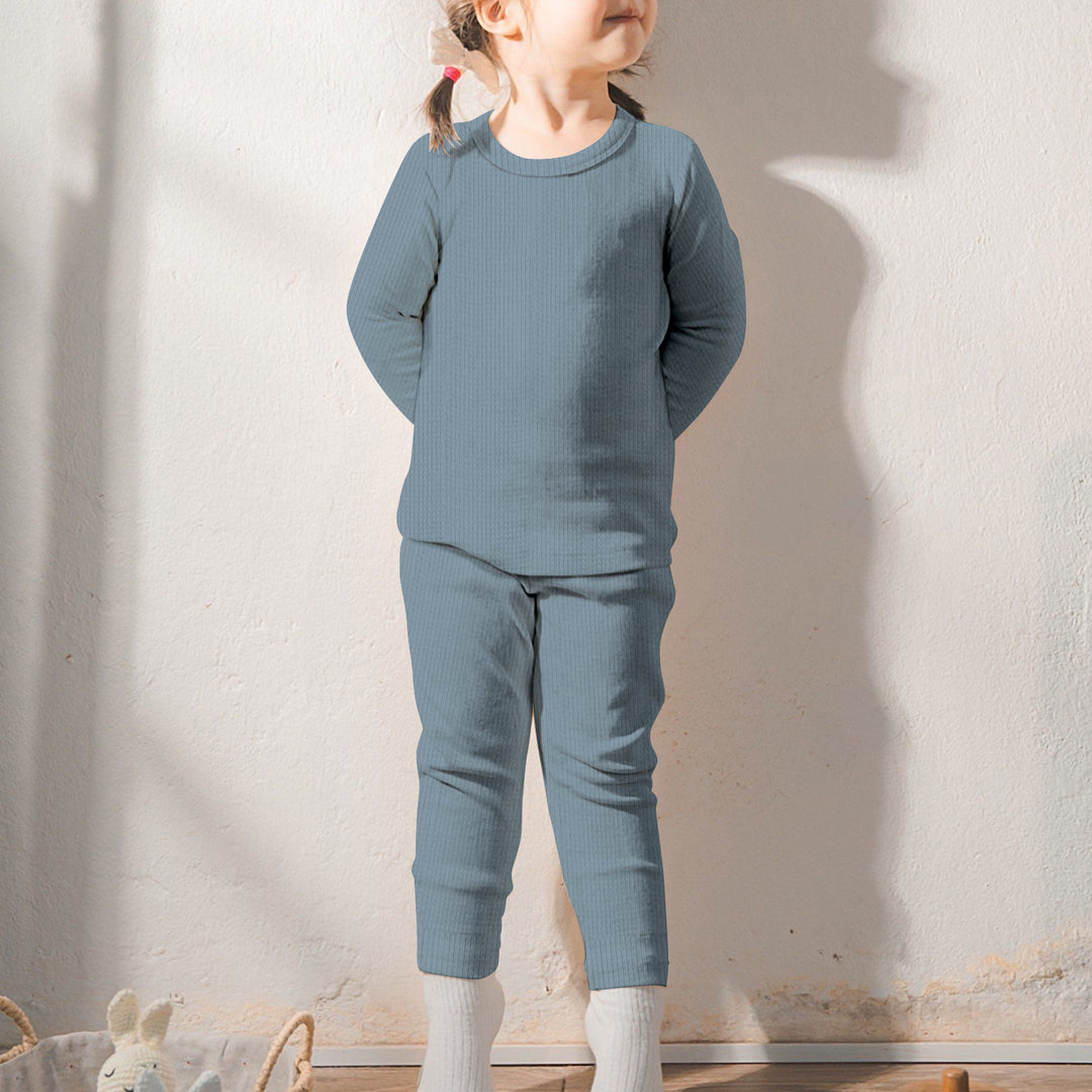 Slate Ribbed Bamboo Fabric Baby Clothing - Soft & Stretchy