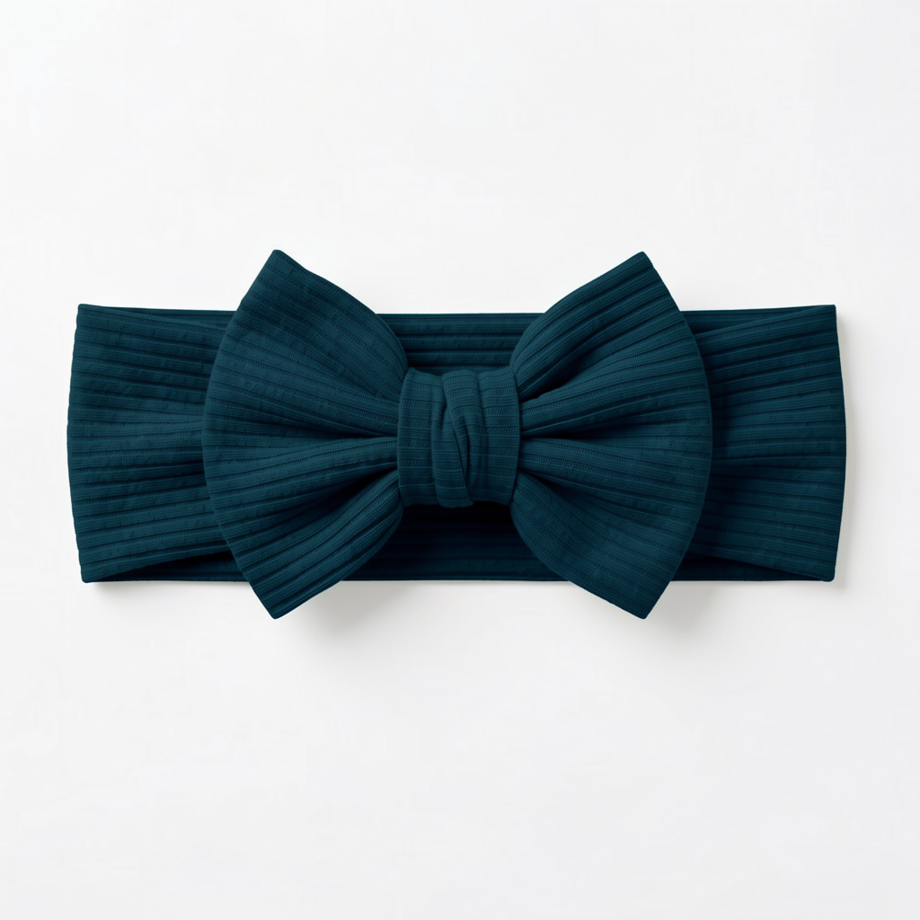 Ribbed Bamboo Luxe Bow Headband