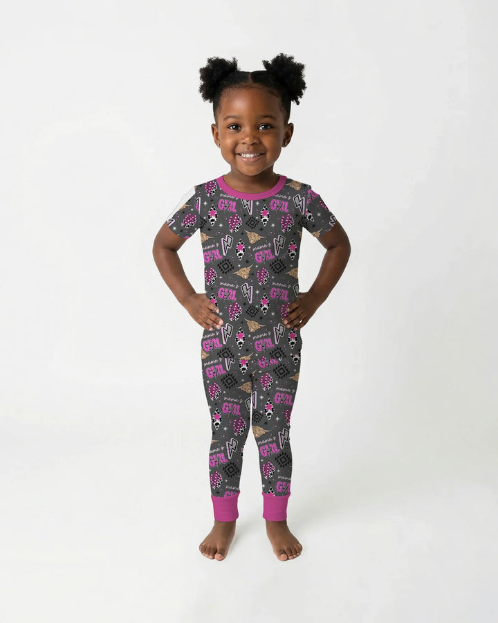 Western Mama & Me Matching  Bamboo Two Piece Short Sleeve Pajama Set