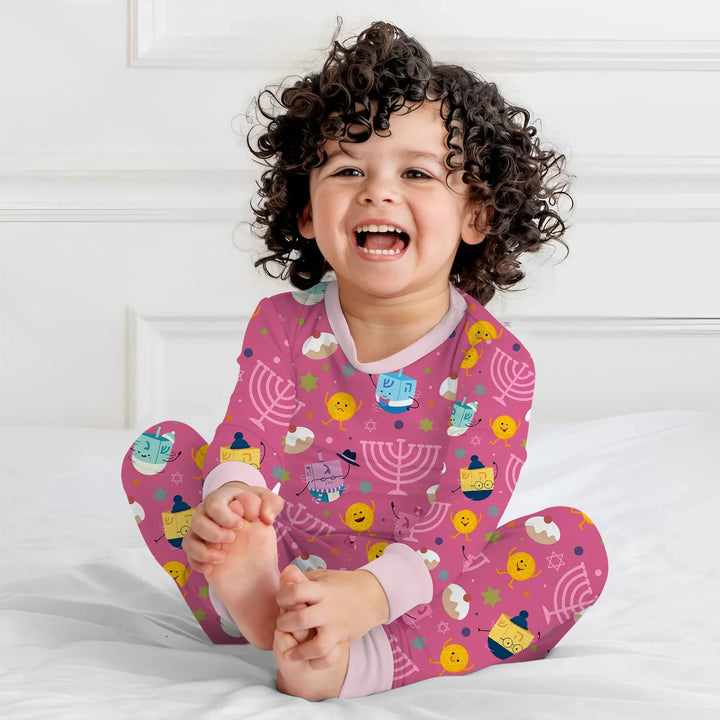Hanukkah Little Dreidel Family Two Piece Long Sleeve Pajama Set