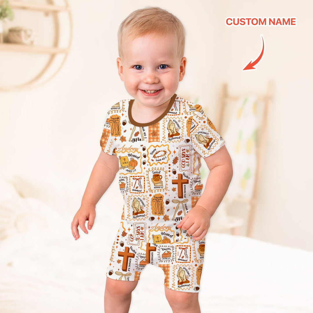 Custom Name I Am Thankful For Jesus Shorty Zippy , Custom Name I Am Thankful For Jesus Shorty Zippy - 0-3M