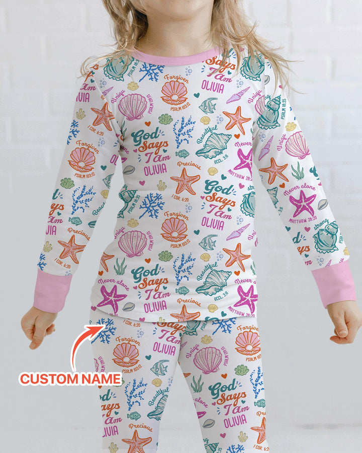 Zweiteiliges Langarm-Pyjama-Set mit Sommerfrüchten