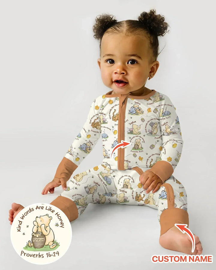 Kind Words Are Like Honey Custom Name Bamboo Convertible Zippy