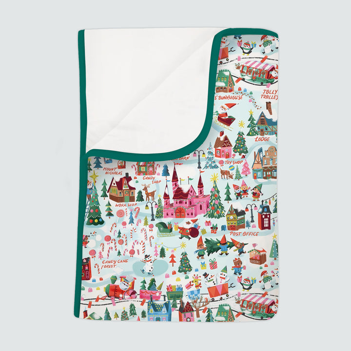 Santa's City Maps Toddler Blanket
