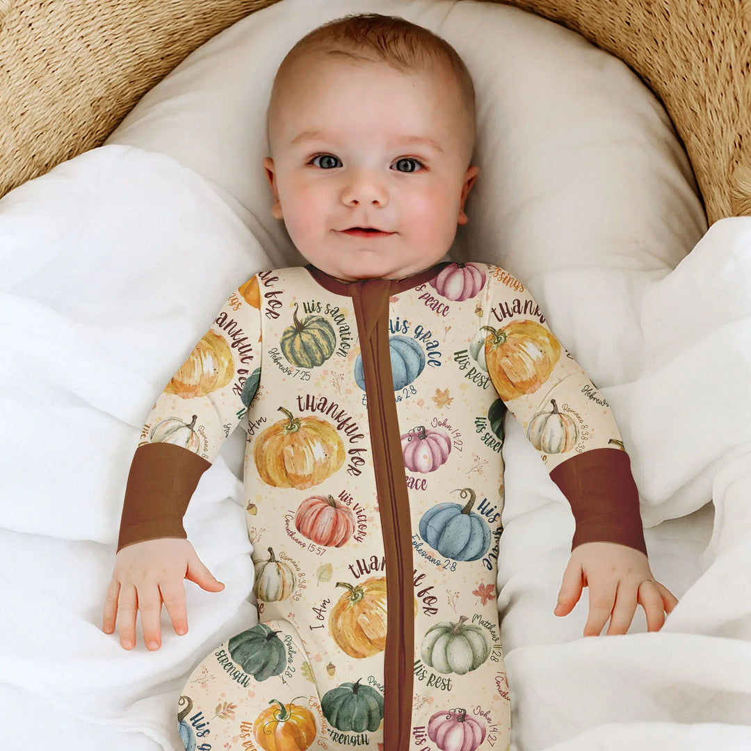 Christian Thanksgiving Convertible Zippy , Christian Thanksgiving Convertible Zippy - 0-3M / Chocolate Brown