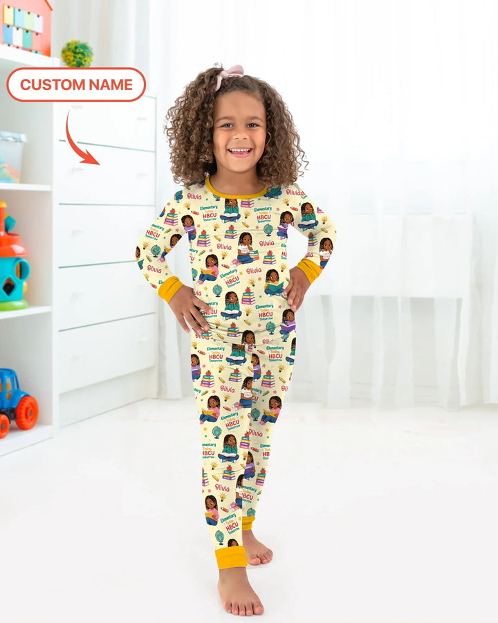 Zweiteiliges Langarm-Pyjama-Set mit Sommerfrüchten