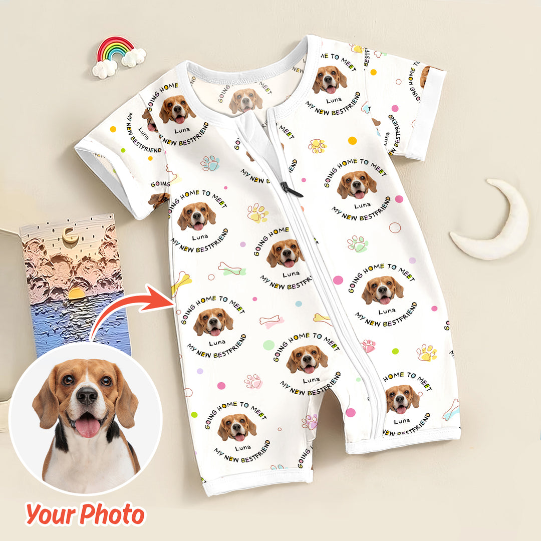 Gerippte Babykleidung mit individuellem Foto - Weich &amp; Skizzenhaft