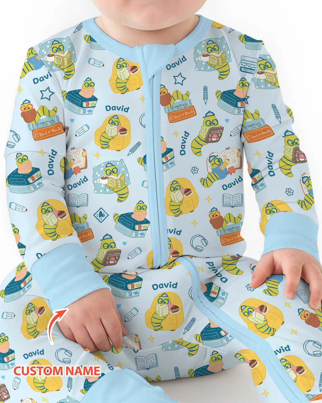 Little Book Worm Family Matching Bamboo Convertible Zippy