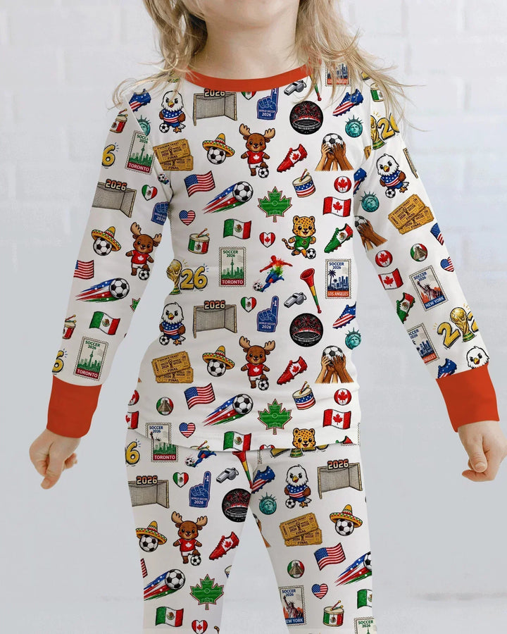 Zweiteiliges Langarm-Pyjama-Set mit Sommerfrüchten