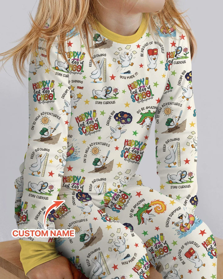 Silly Goose Happy Last Day of School Bamboo Two Piece Long Sleeve Pajama Set