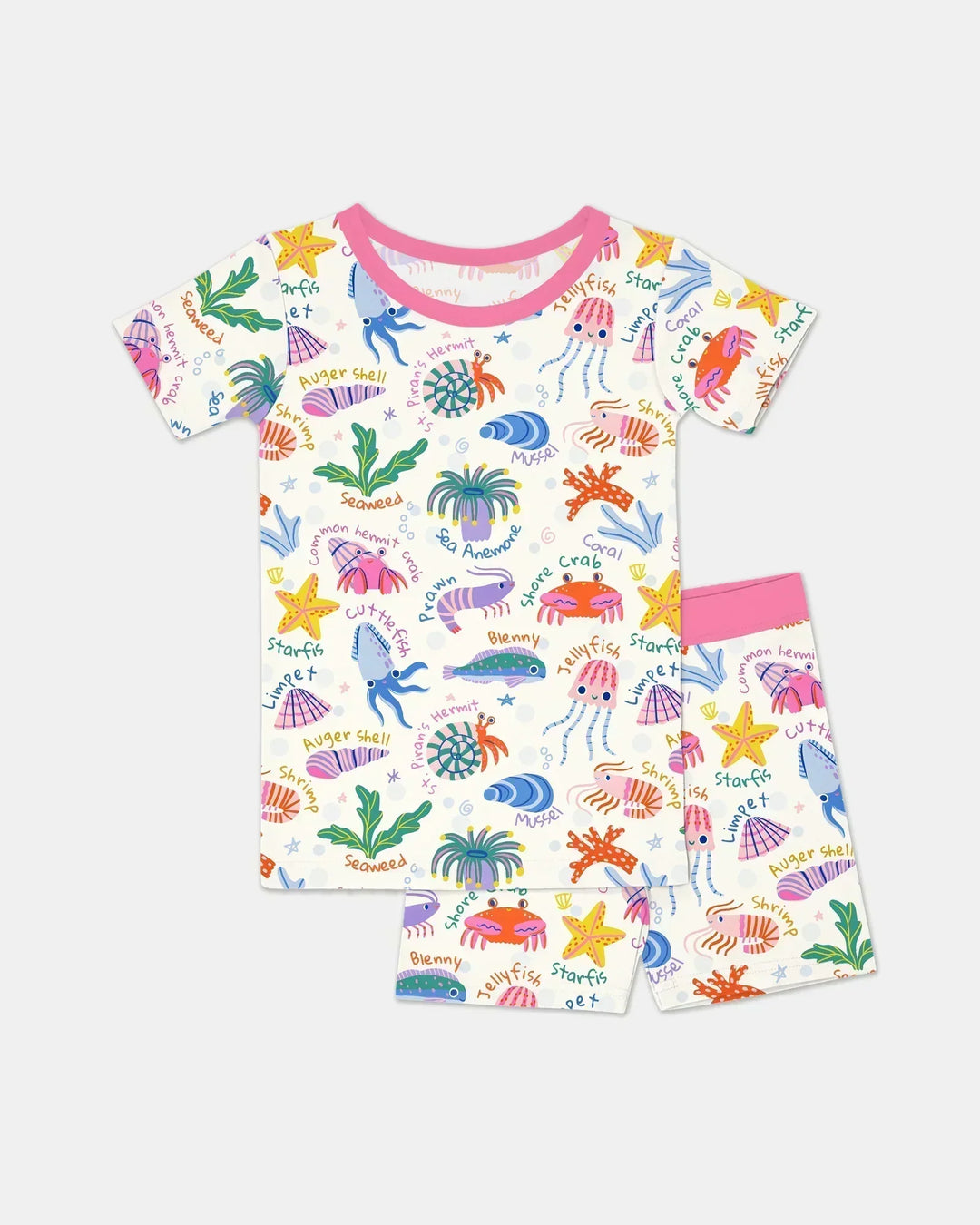 Tide Pool Pals Bamboo Two Piece Short Sleeve Shorts Pajama Set