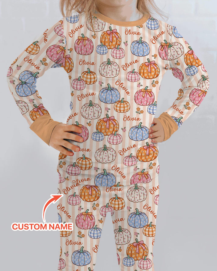 Conjunto de pijama de dos piezas de bambú con mangas largas, plantilla PERSONALIZADA