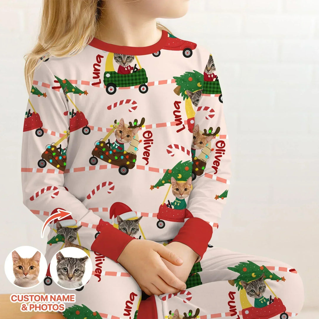 Zweiteiliges Langarm-Pyjama-Set mit Sommerfrüchten