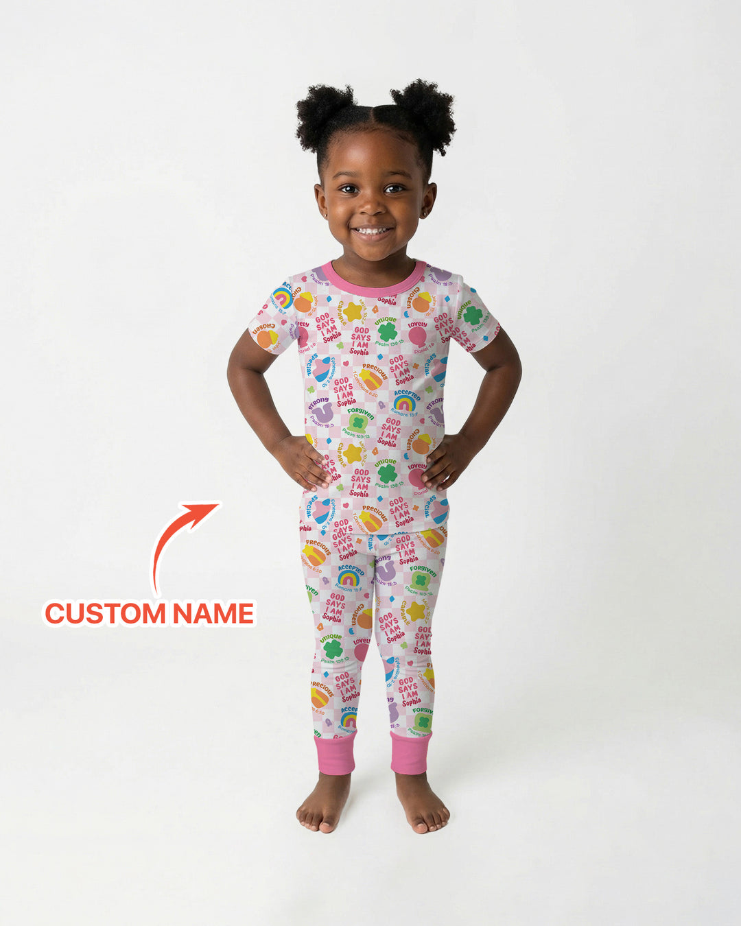 God Says I Am St. Patrick’s Day Custom Name Family Matching Two Piece Short Sleeve Pajama Set