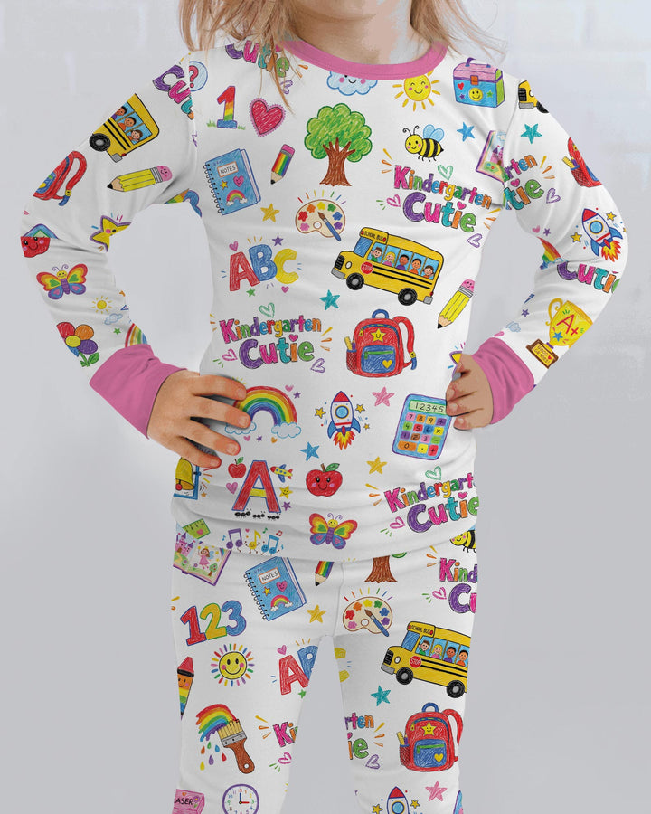 Kindergarten Cutie Bamboo Two Piece Long Sleeve Pajama Set