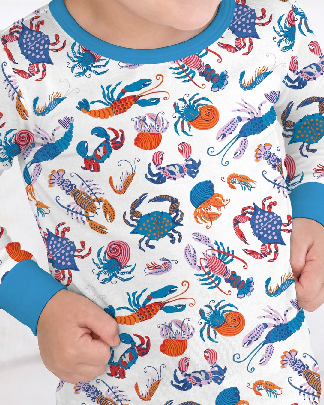 Crustacean Nation Family Matching Bamboo Two Piece Long Sleeve Pajama Set