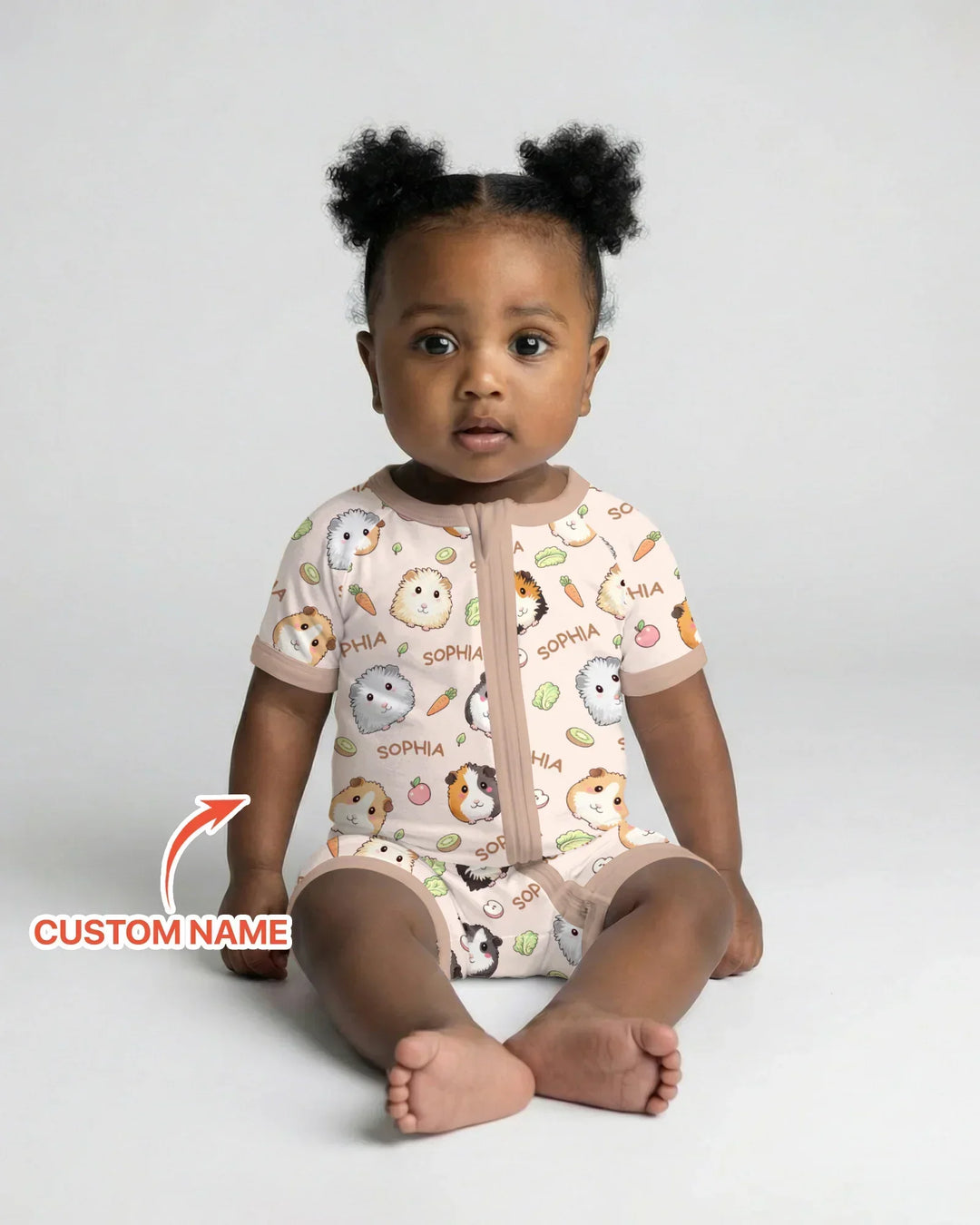 Custom Name Cute Guinea Pigs Shorty Zippy