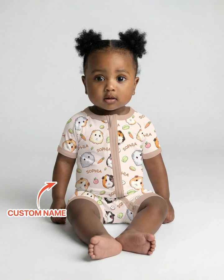 Custom Name Cute Guinea Pigs Shorty Zippy