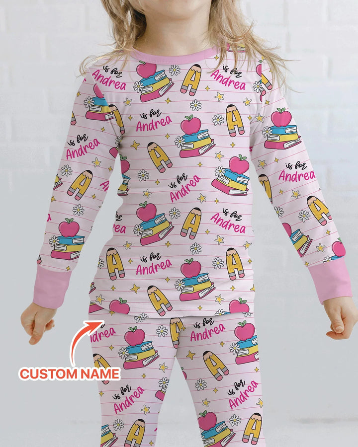 Conjunto de pijama de dos piezas de bambú con mangas largas, plantilla PERSONALIZADA