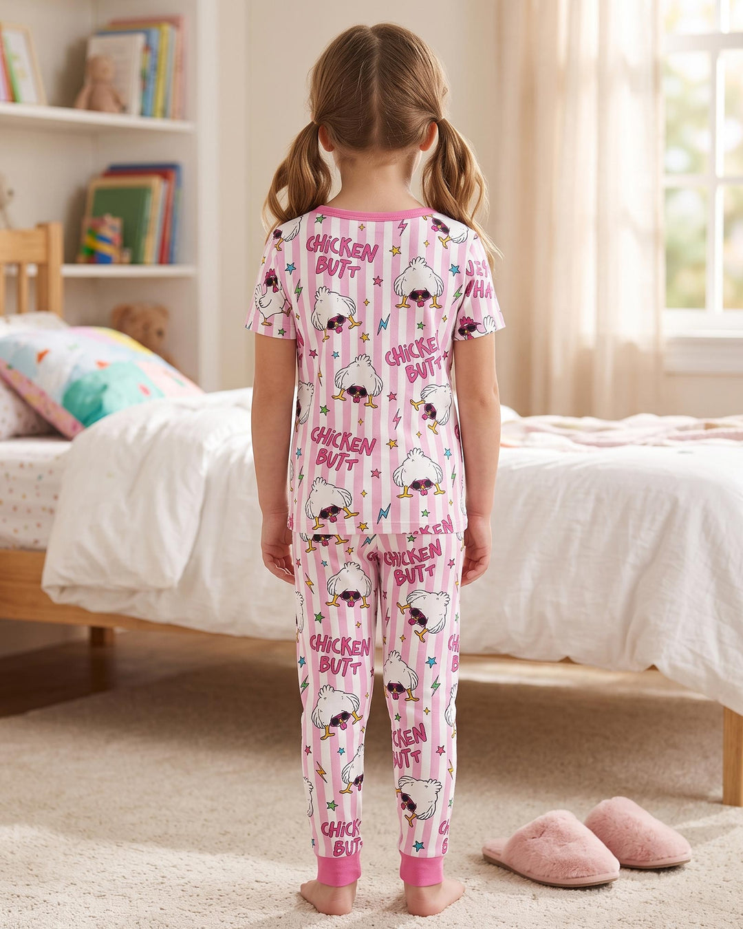 Guess What? Chicken Butt! Bamboo Two Piece Short Sleeve Pajama Set