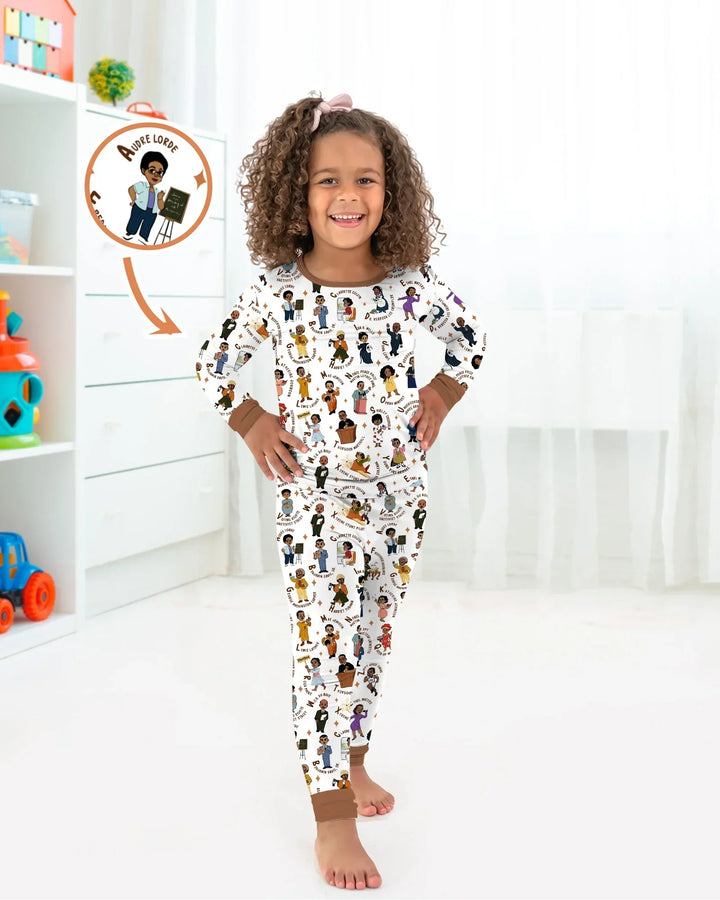 Black Legacy ABCs Family Matching Bamboo Two Piece Long Sleeve Pajama Set