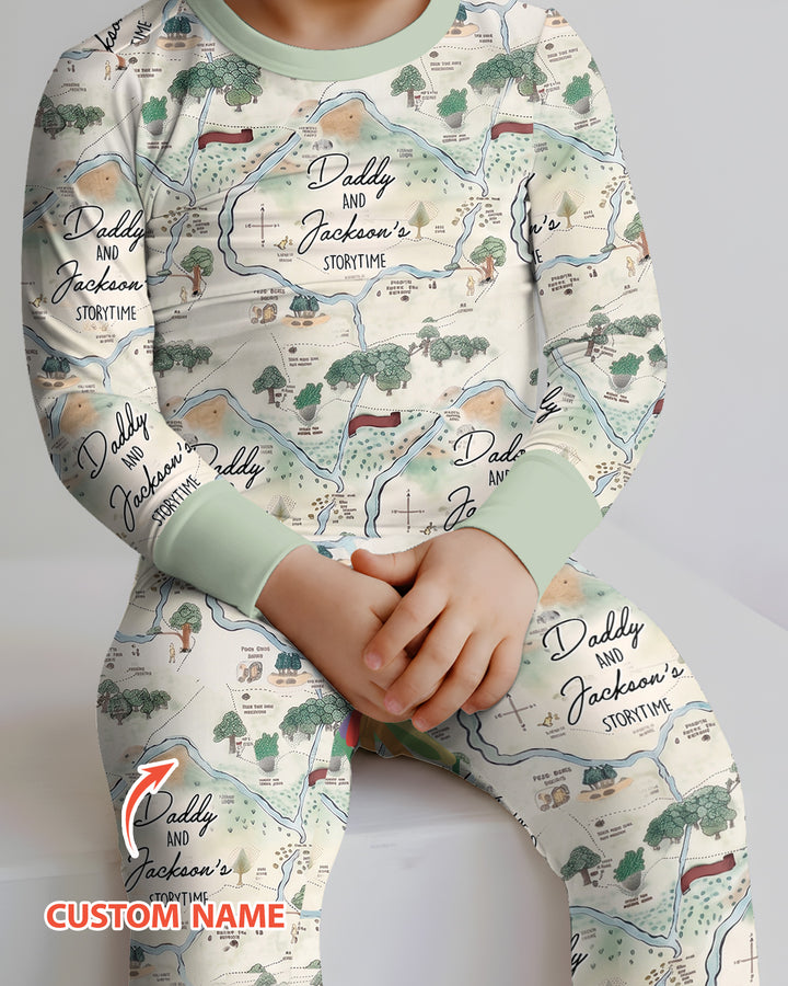 Conjunto de pijama de dos piezas de bambú con mangas largas, plantilla PERSONALIZADA