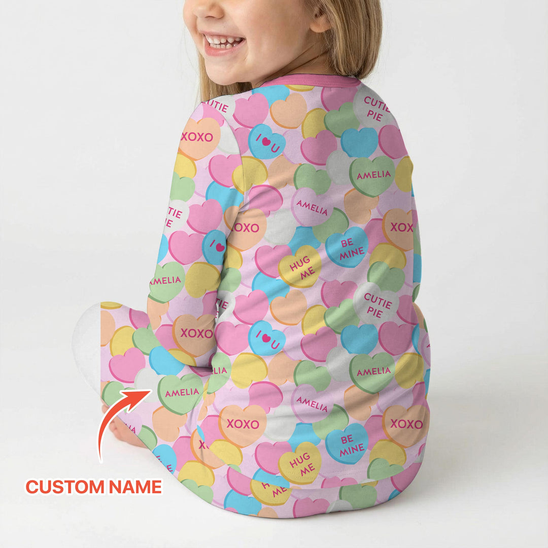 Valentine Candy Crush Family Matching Two Piece Long Sleeve Pajama Set