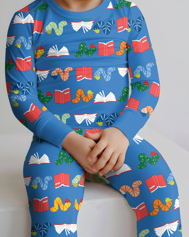 Bookworm Family Matching Bamboo Two Piece Long Sleeve Pajama Set