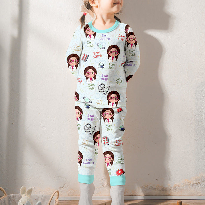 Personalized Dream Jobs Two Piece Long Sleeve Pajama Set - Doctor