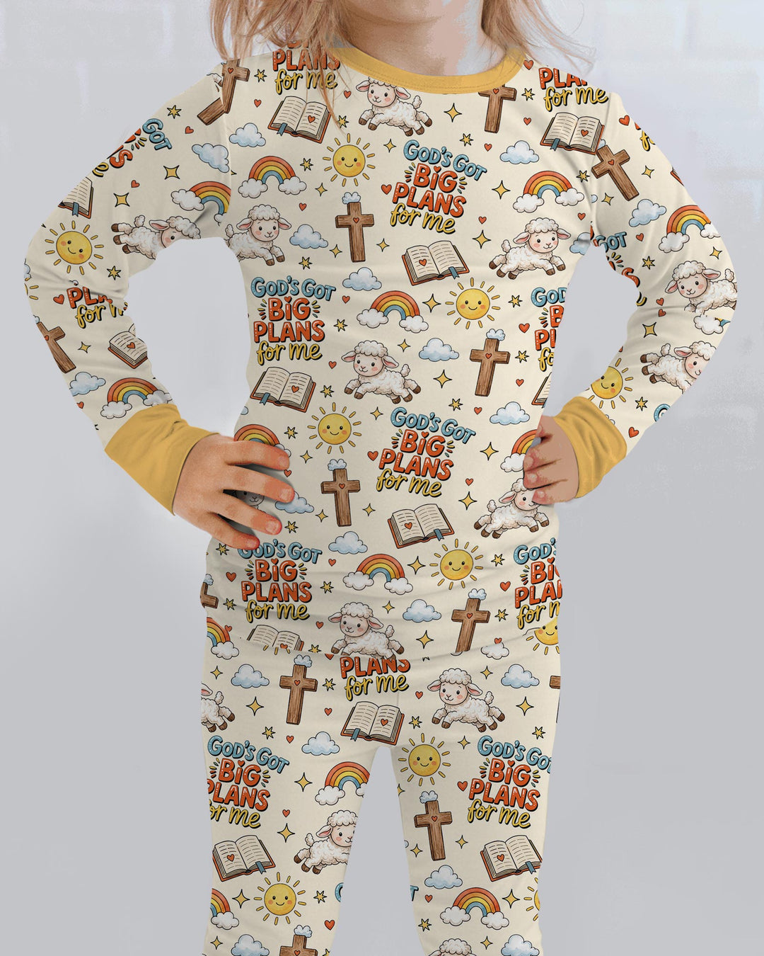 Zweiteiliges Langarm-Pyjama-Set mit Sommerfrüchten