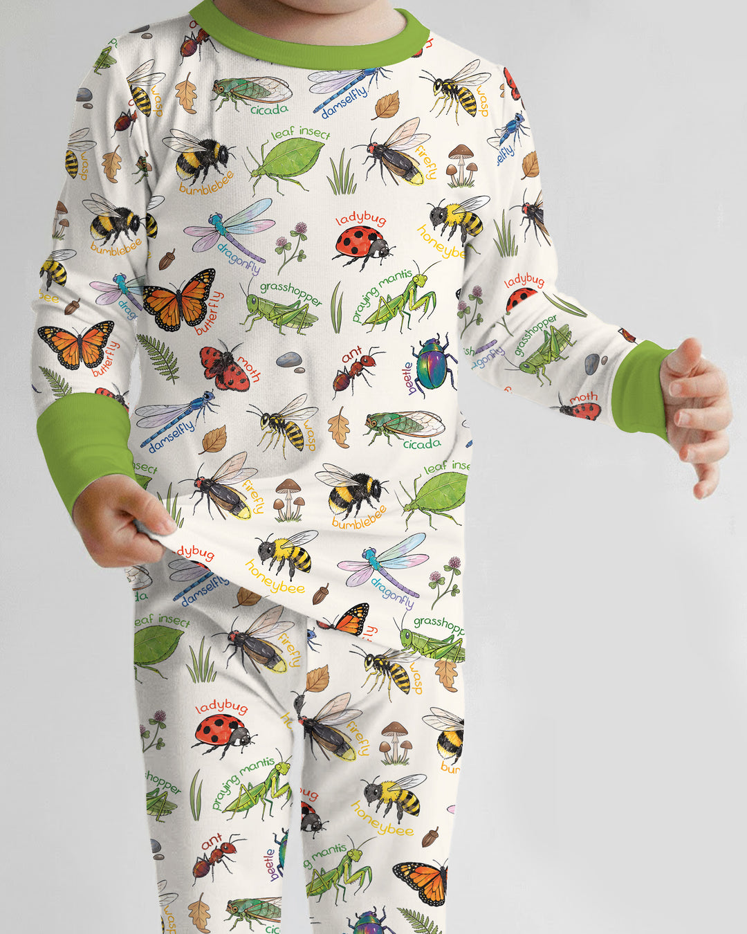 Bug Learning Bamboo Two Piece Long Sleeve Pajama Set