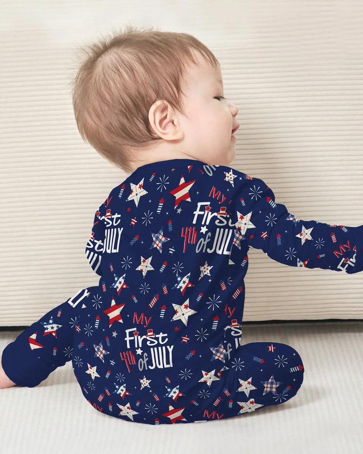 My First 4th of July Star Striped  Bamboo Convertible Zippy