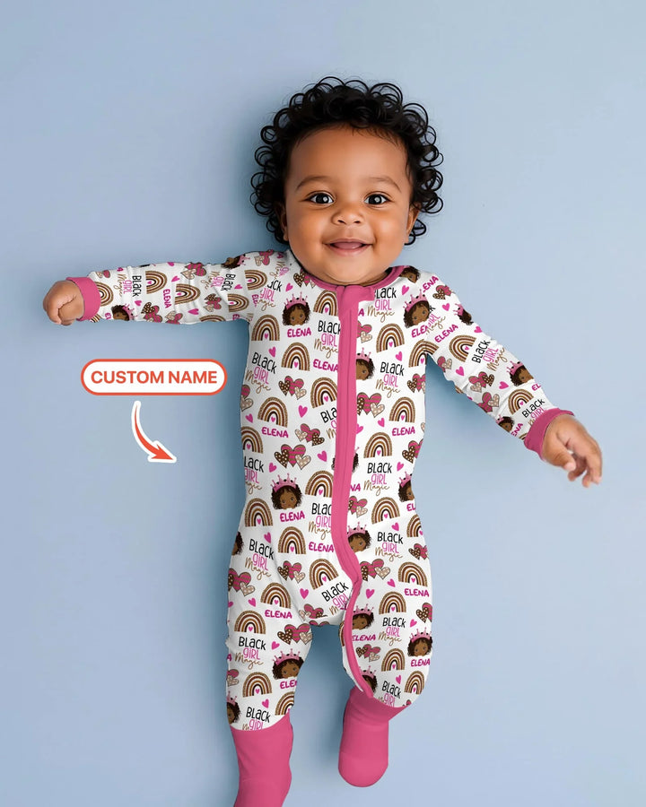 Custom Name Black Girl Magic Bamboo Convertible Zippy
