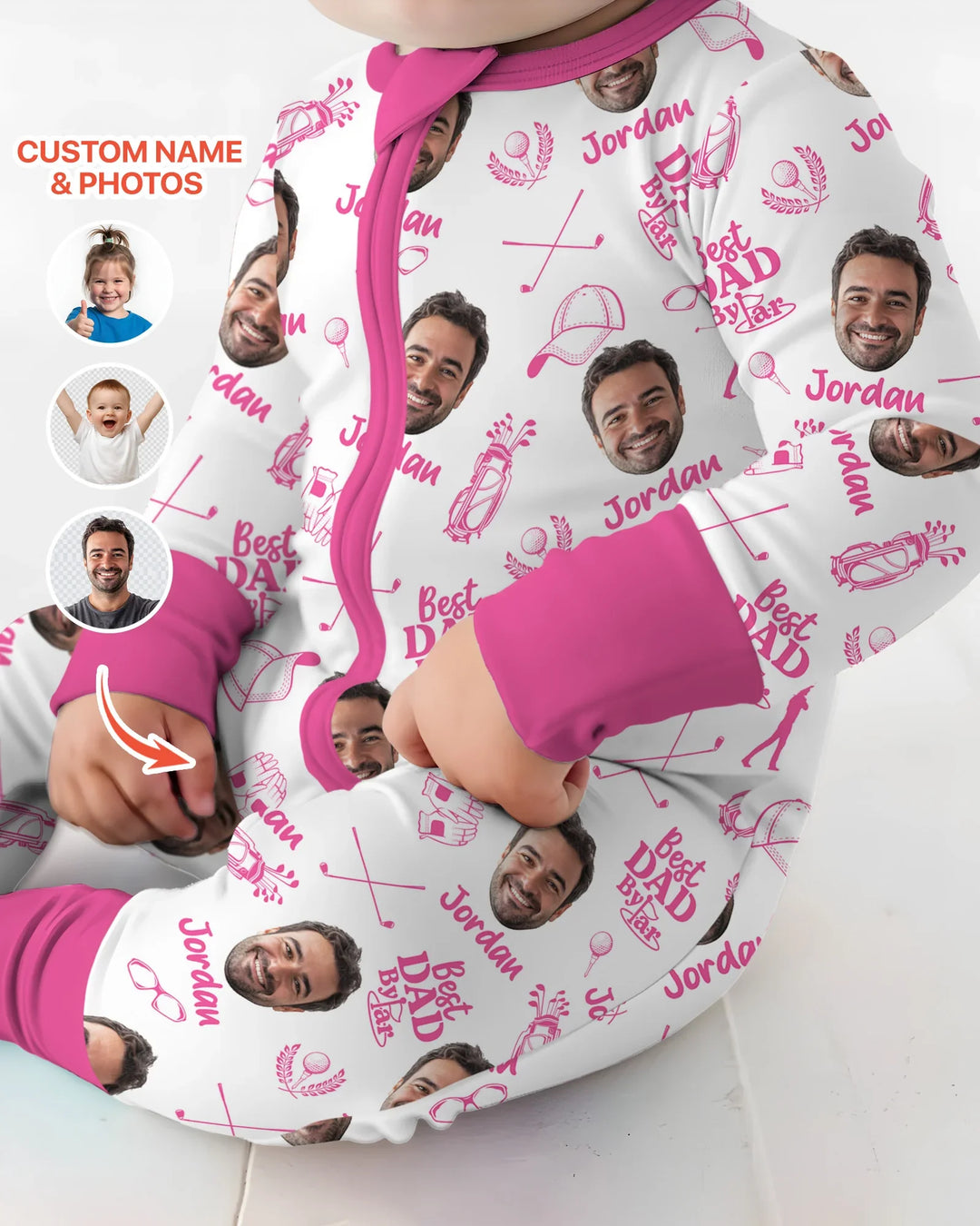 Custom Photo Best Dad By Par Bamboo Convertible Zippy