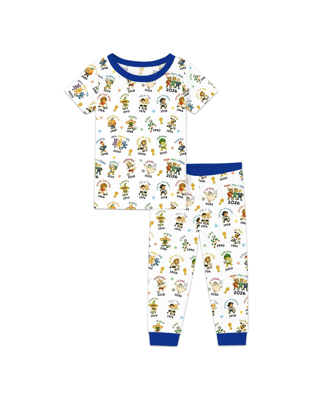 Soccer cup Mascots Bamboo Two Piece Short Sleeve Pajama Set