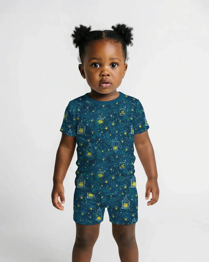 Firefly Evening Forest Bamboo Two Piece Short Sleeve Shorts Pajama Set